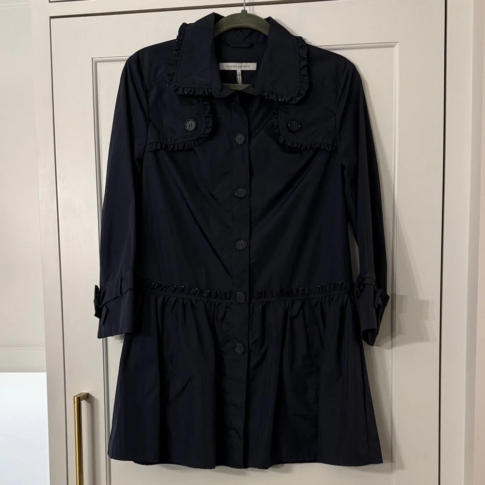 Chic Navy Women's Trench Coat - Picture 1 of 7